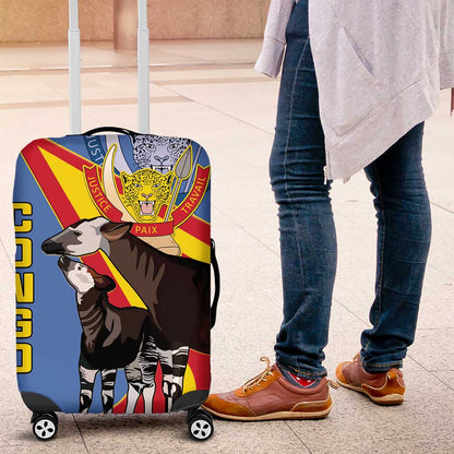 DR Congo Luggage Cover Okapi Coat Of Arms