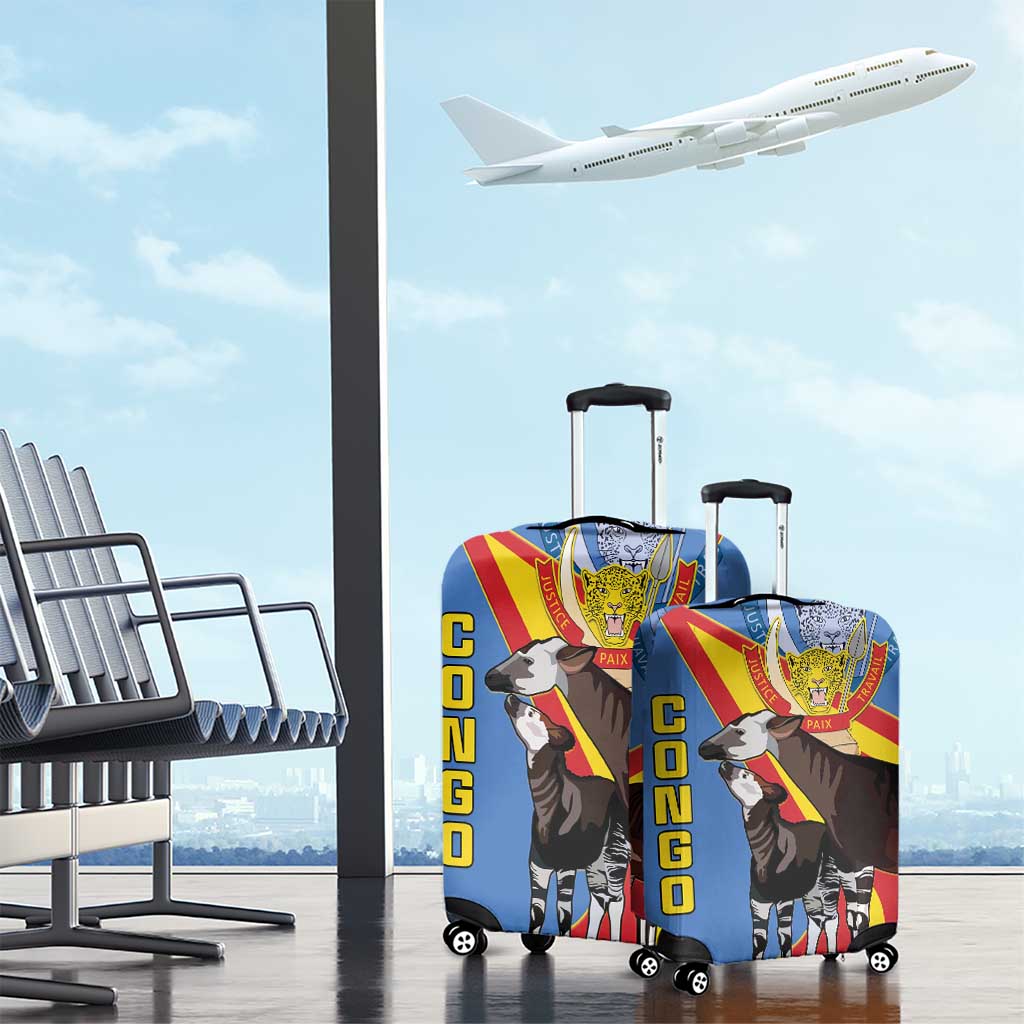 DR Congo Luggage Cover Okapi Coat Of Arms