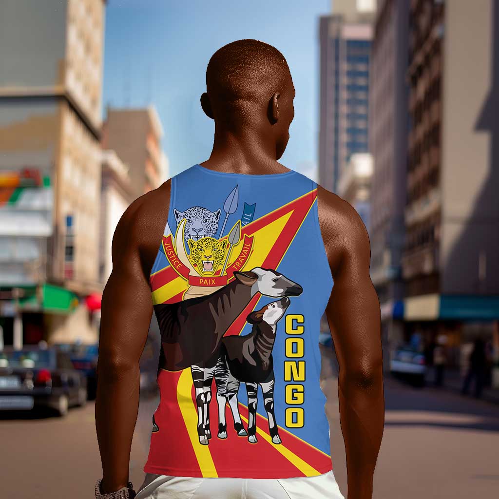 DR Congo Men Tank Top Okapi Coat Of Arms
