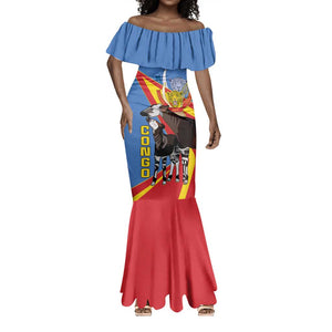 DR Congo Mermaid Dress Okapi Coat Of Arms