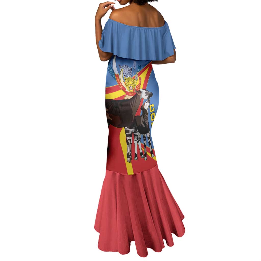 DR Congo Mermaid Dress Okapi Coat Of Arms