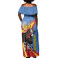 DR Congo Off Shoulder Maxi Dress Okapi Coat Of Arms