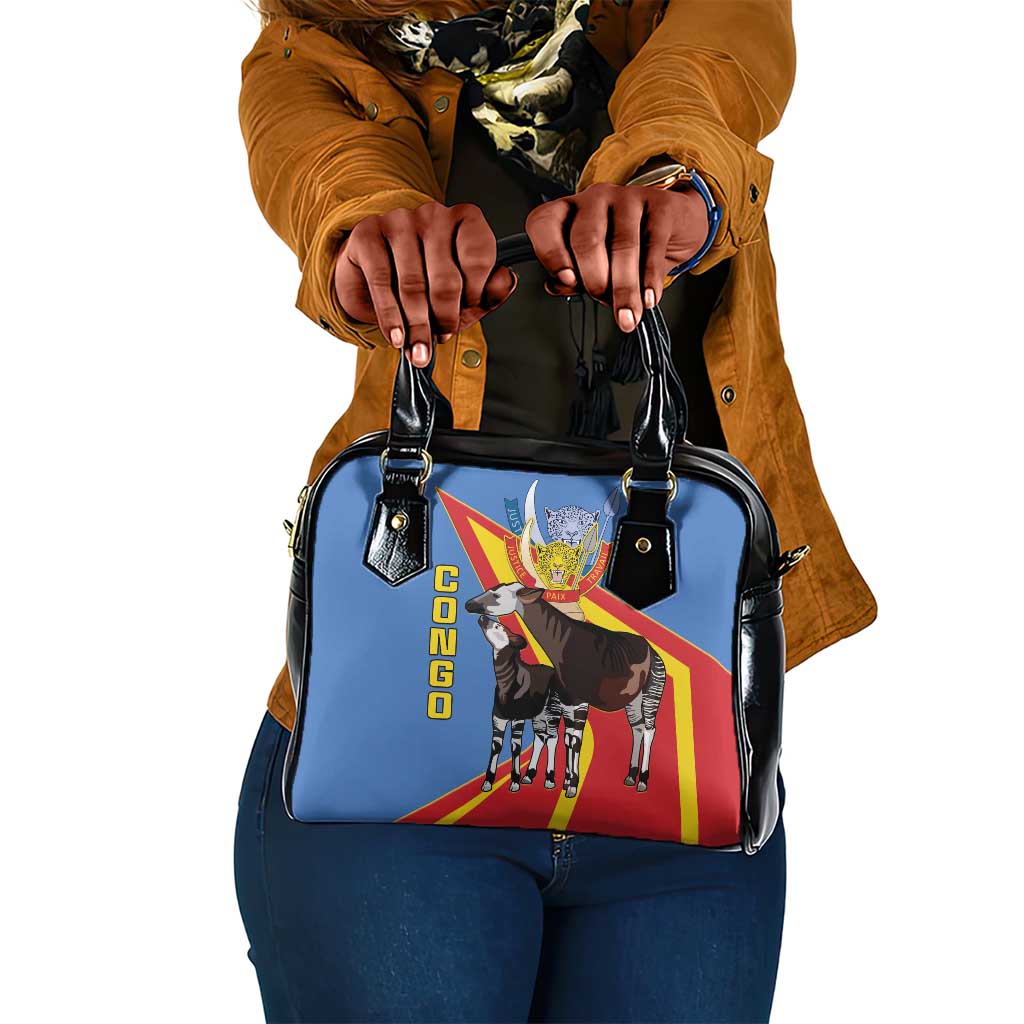 DR Congo Shoulder Handbag Okapi Coat Of Arms