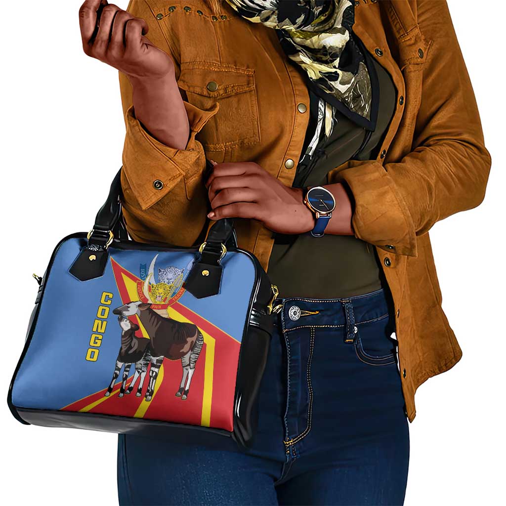 DR Congo Shoulder Handbag Okapi Coat Of Arms
