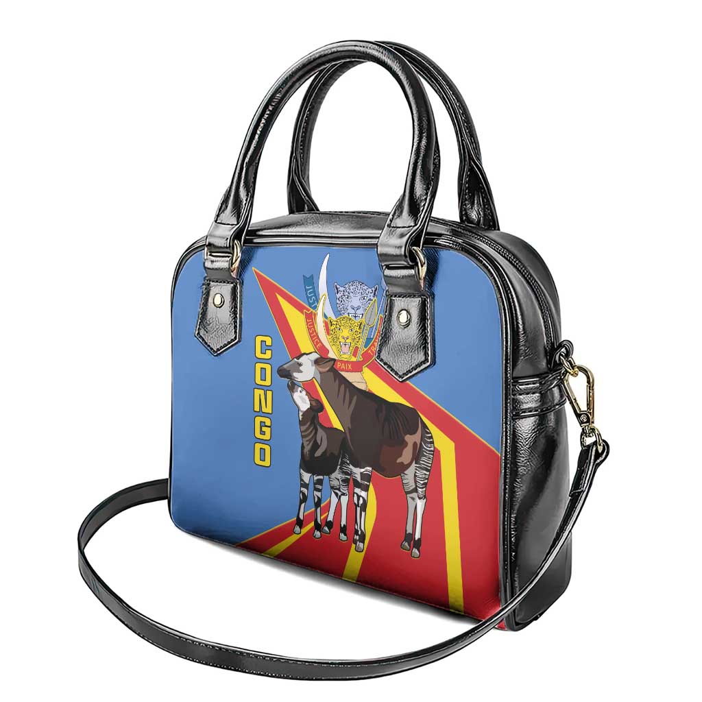 DR Congo Shoulder Handbag Okapi Coat Of Arms
