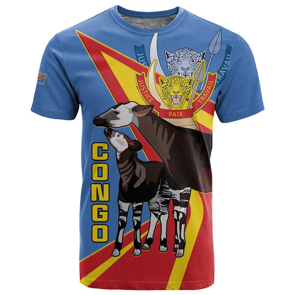 DR Congo T shirt Okapi Coat Of Arms
