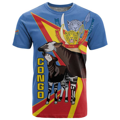DR Congo T shirt Okapi Coat Of Arms