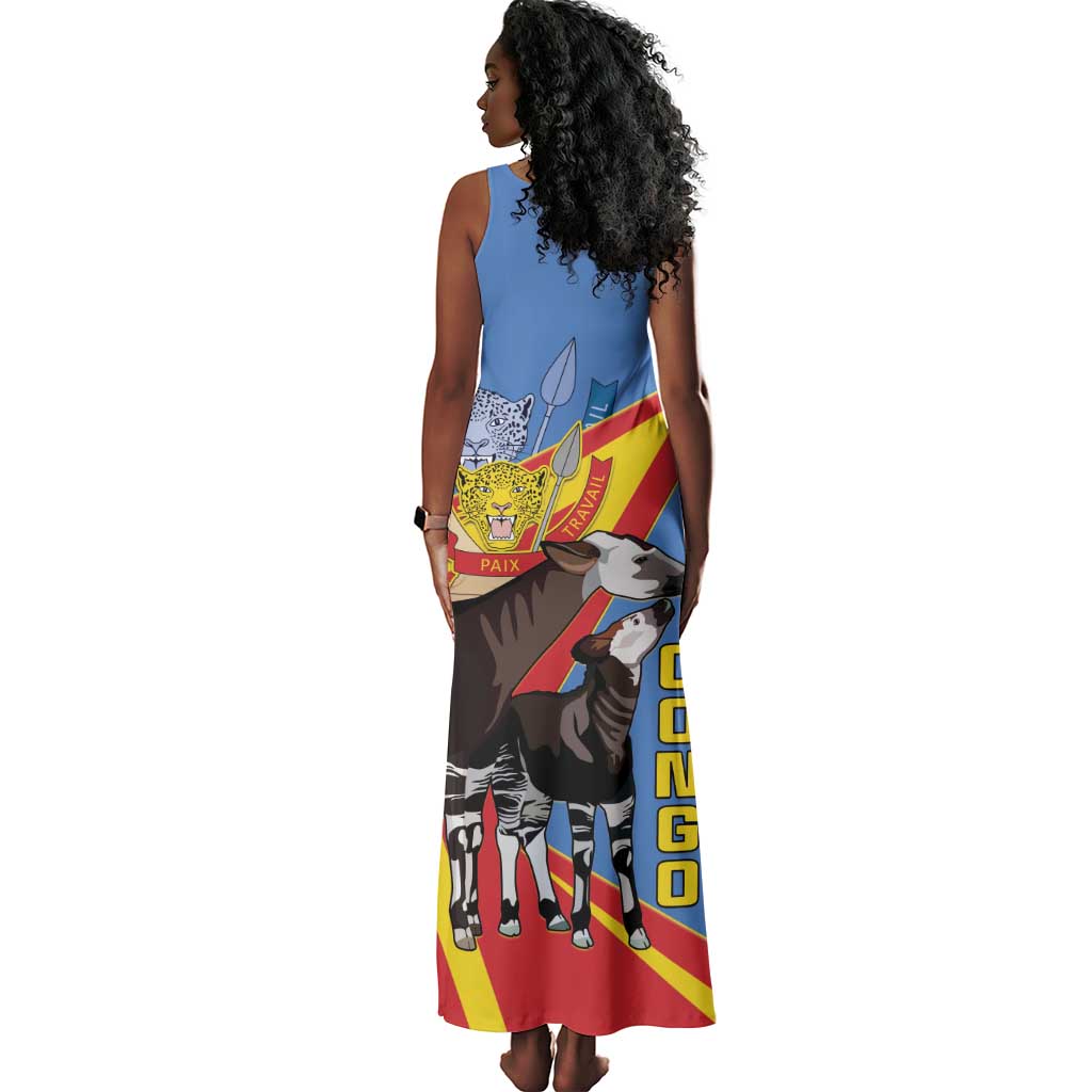 DR Congo Tank Maxi Dress Okapi Coat Of Arms