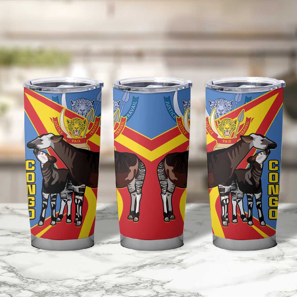 DR Congo Tumbler Cup Okapi Coat Of Arms