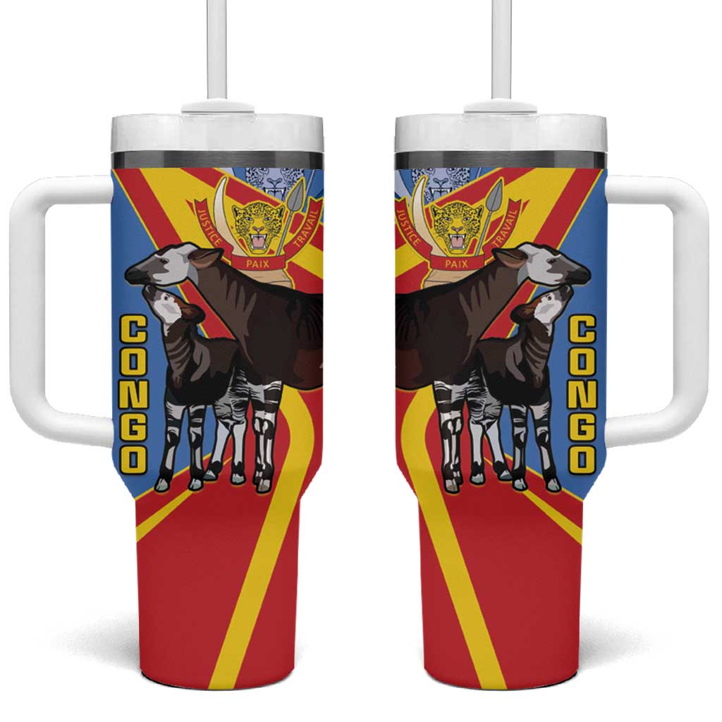 DR Congo Tumbler With Handle Okapi Coat Of Arms