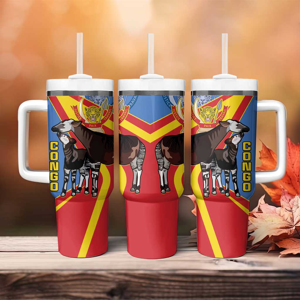 DR Congo Tumbler With Handle Okapi Coat Of Arms
