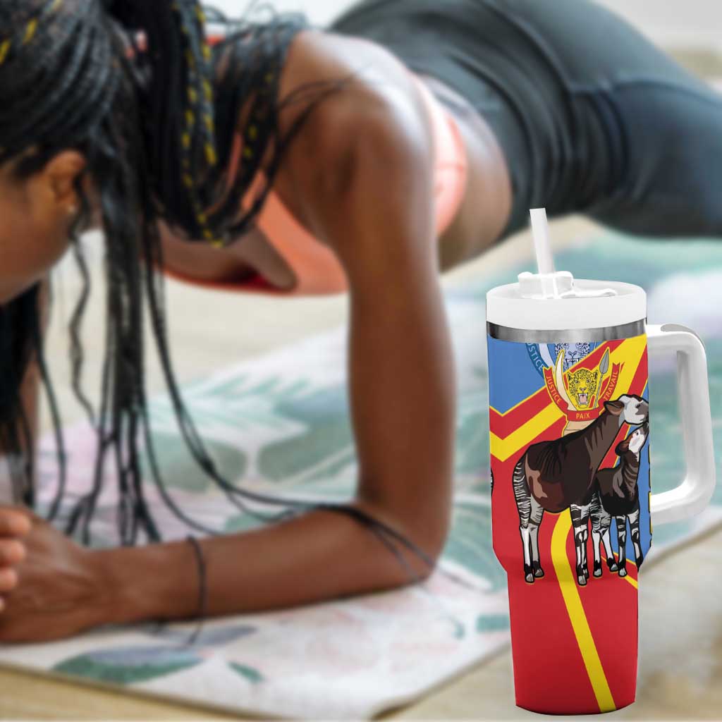 DR Congo Tumbler With Handle Okapi Coat Of Arms