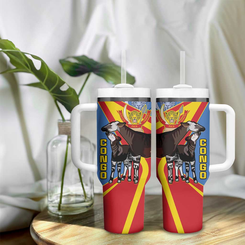 DR Congo Tumbler With Handle Okapi Coat Of Arms