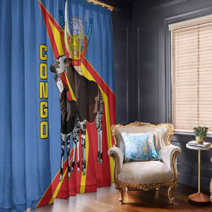 DR Congo Window Curtain Okapi Coat Of Arms