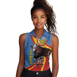 DR Congo Women Sleeveless Polo Shirt Okapi Coat Of Arms