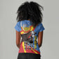 DR Congo Women V-Neck T-Shirt Okapi Coat Of Arms