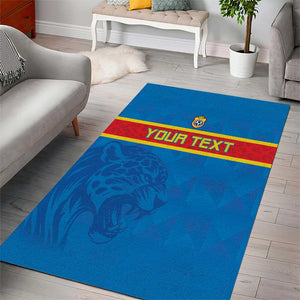 DR Congo Football Custom Area Rug Go Champions