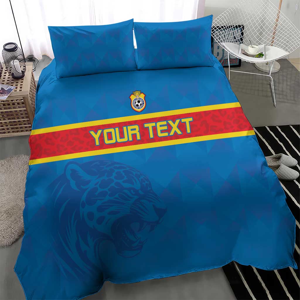 DR Congo Football Custom Bedding Set Go Champions