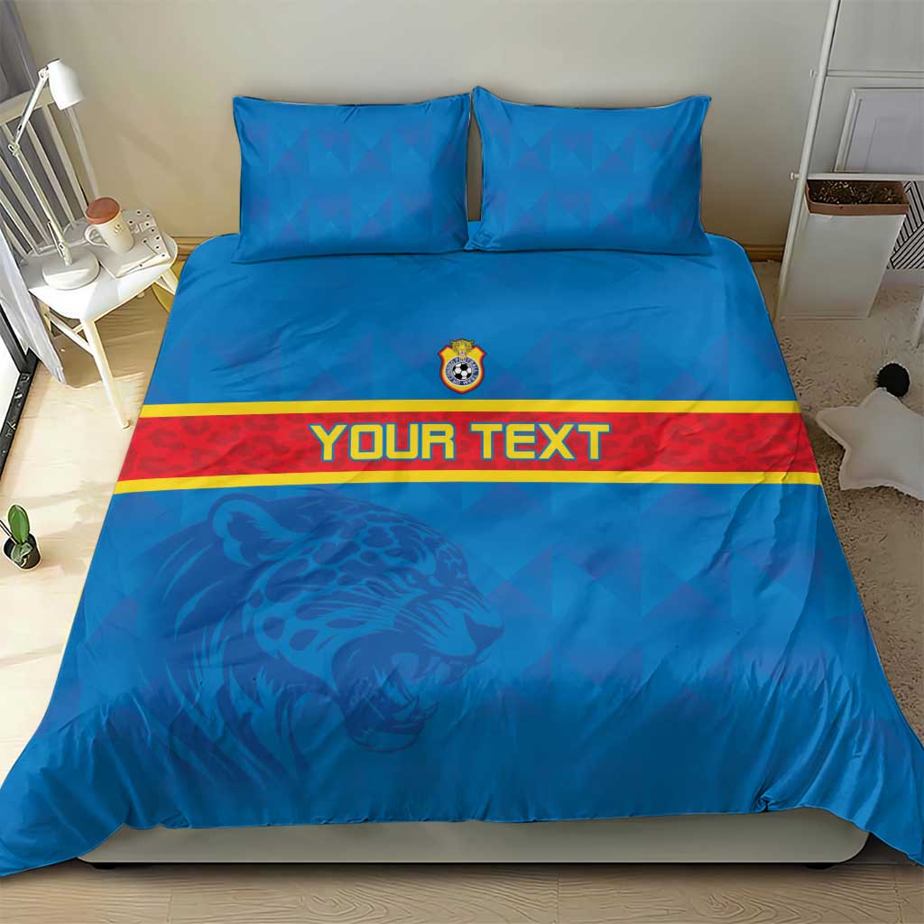 DR Congo Football Custom Bedding Set Go Champions