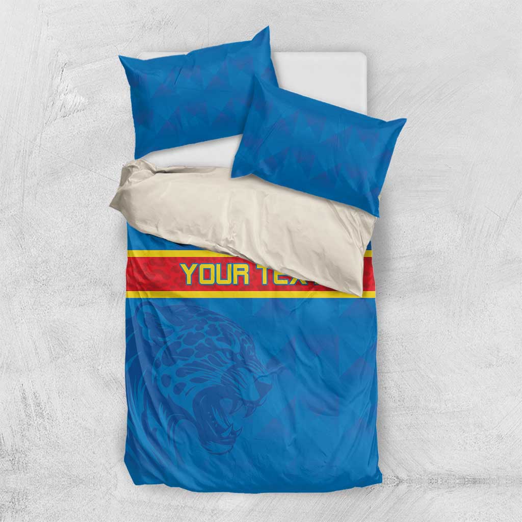 DR Congo Football Custom Bedding Set Go Champions