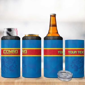 DR Congo Football Custom 4 in 1 Can Cooler Tumbler Go Champions