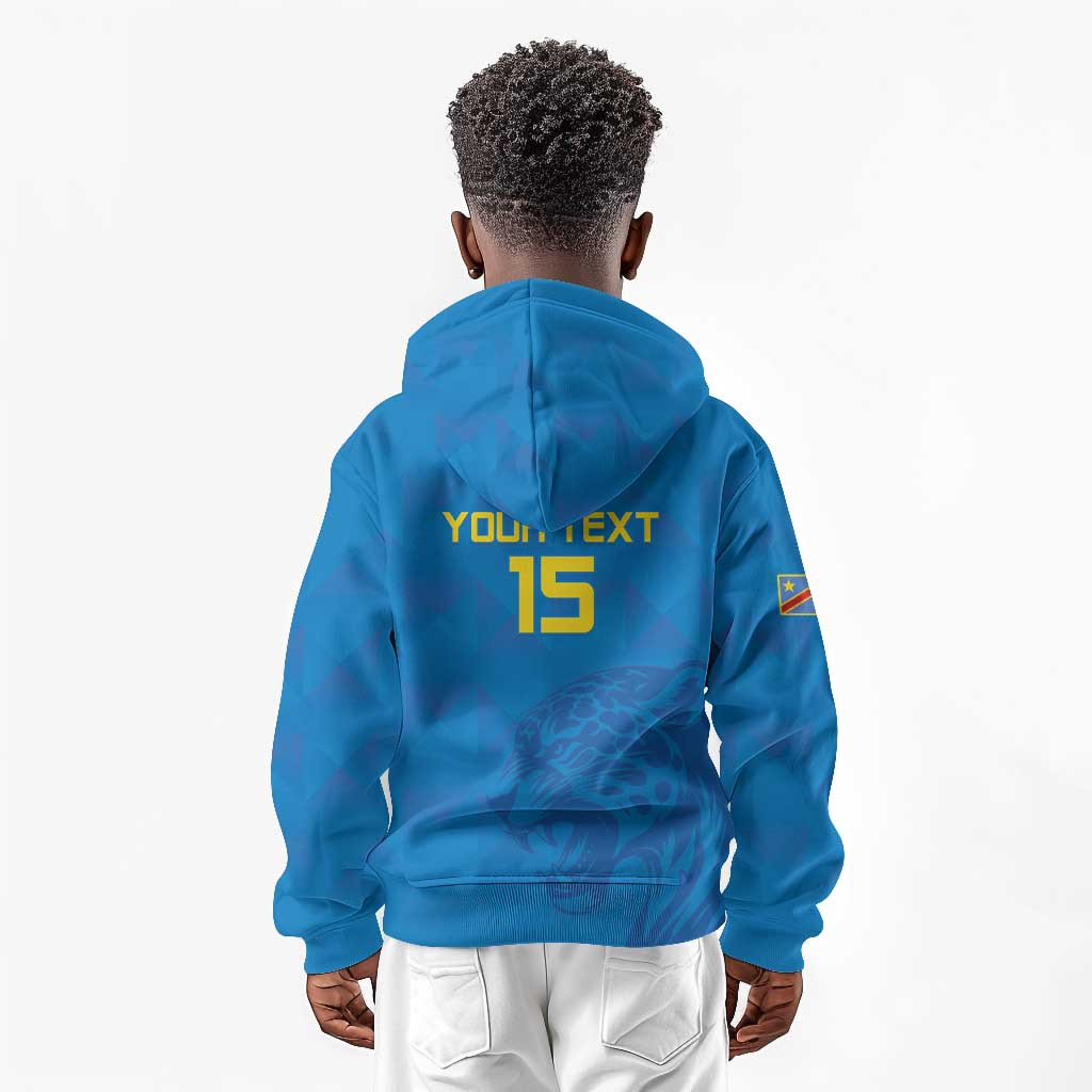 DR Congo Football Custom Kid Hoodie Go Champions