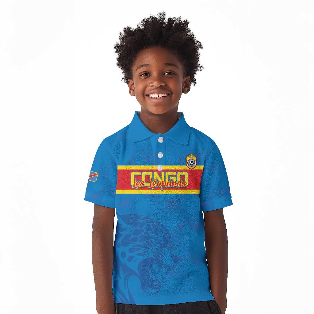 DR Congo Football Custom Kid Polo Shirt Go Champions