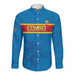 DR Congo Football Custom Long Sleeve Button Shirt Go Champions