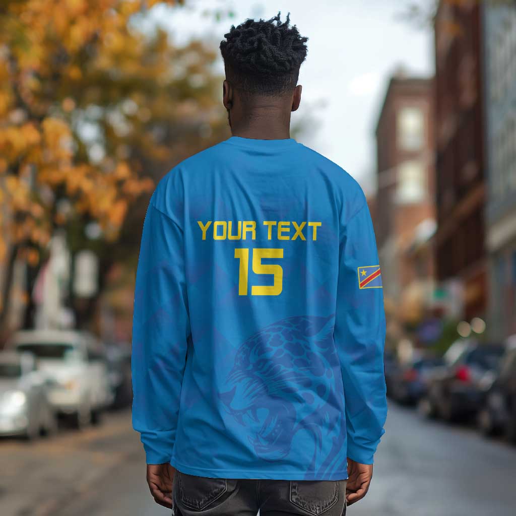 DR Congo Football Custom Long Sleeve Shirt Go Champions