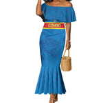 DR Congo Football Custom Mermaid Dress Go Champions