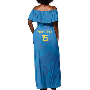 DR Congo Football Custom Off Shoulder Maxi Dress Go Champions