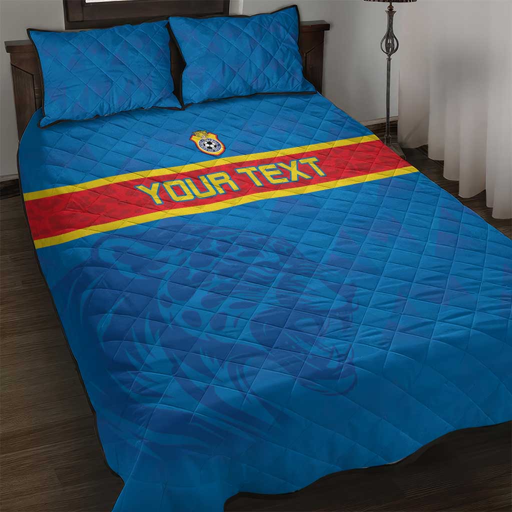 DR Congo Football Custom Quilt Bed Set Go Champions