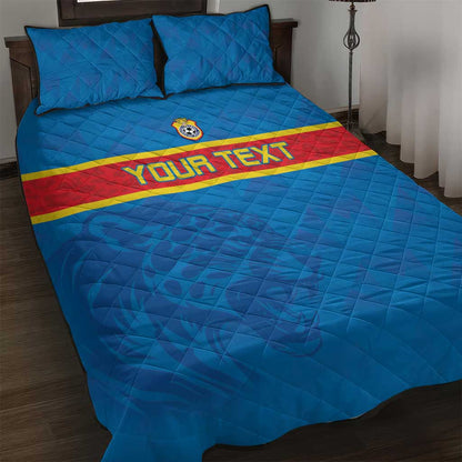 DR Congo Football Custom Quilt Bed Set Go Champions