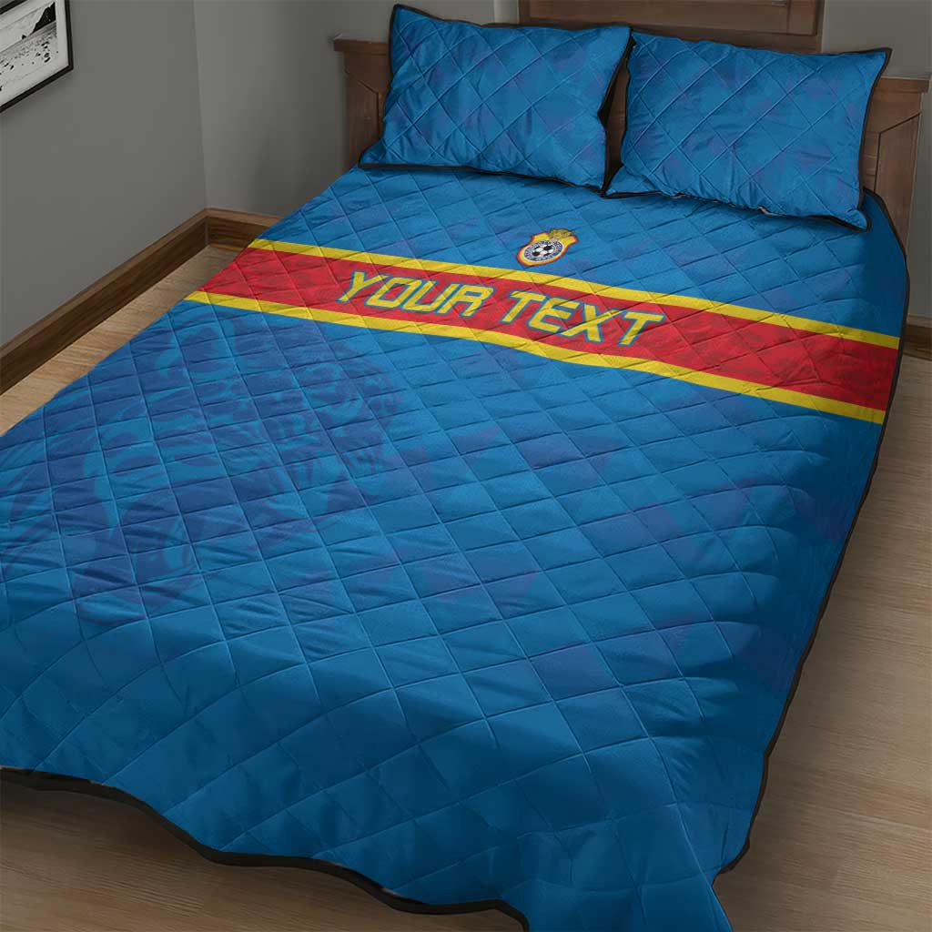 DR Congo Football Custom Quilt Bed Set Go Champions