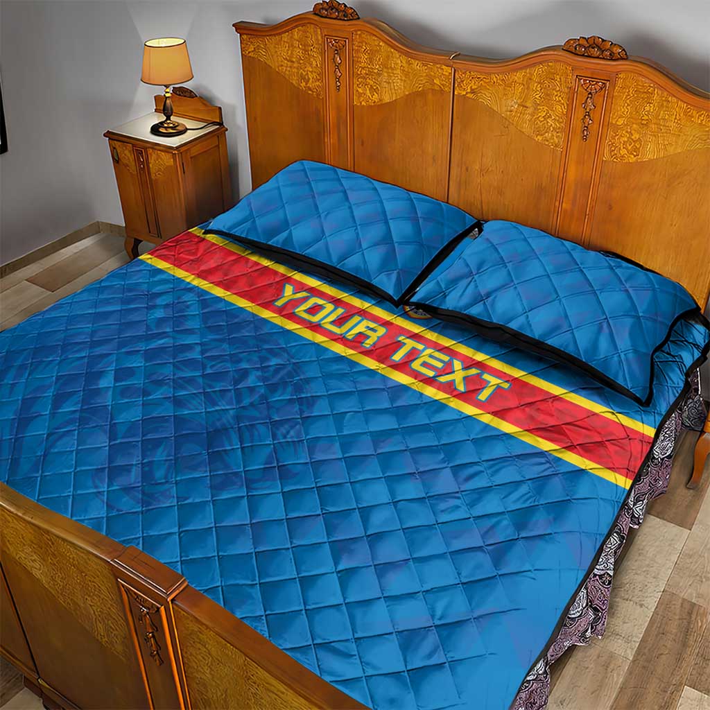 DR Congo Football Custom Quilt Bed Set Go Champions