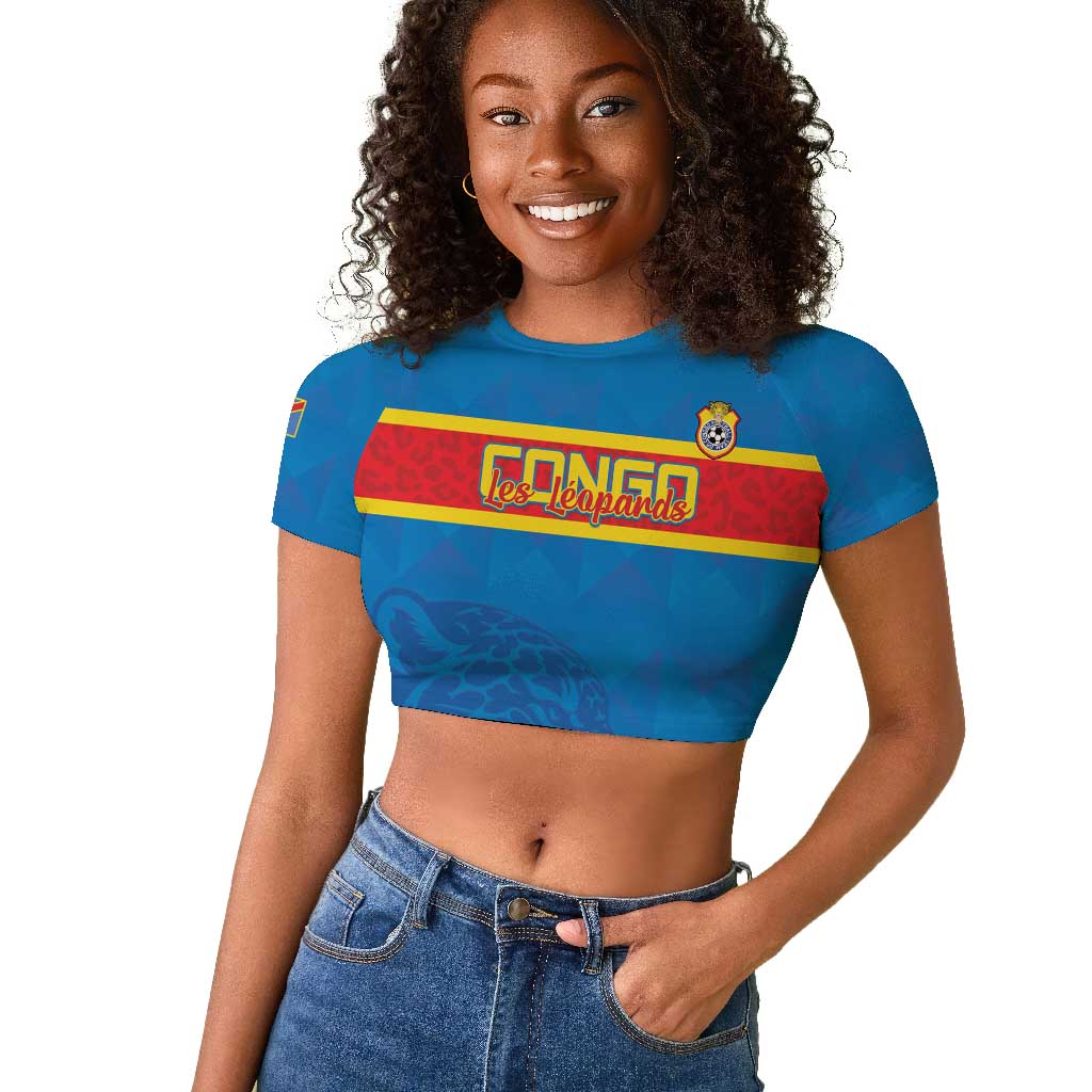DR Congo Football Custom Raglan Cropped T shirt Go Champions
