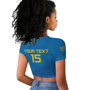 DR Congo Football Custom Raglan Cropped T shirt Go Champions