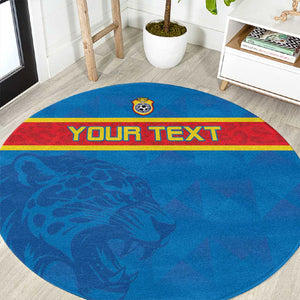 DR Congo Football Custom Round Carpet Go Champions