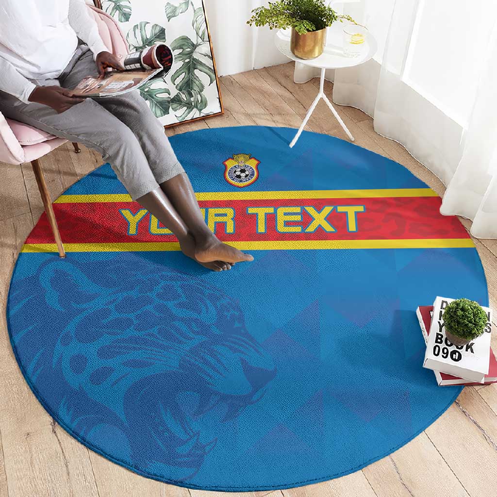 DR Congo Football Custom Round Carpet Go Champions