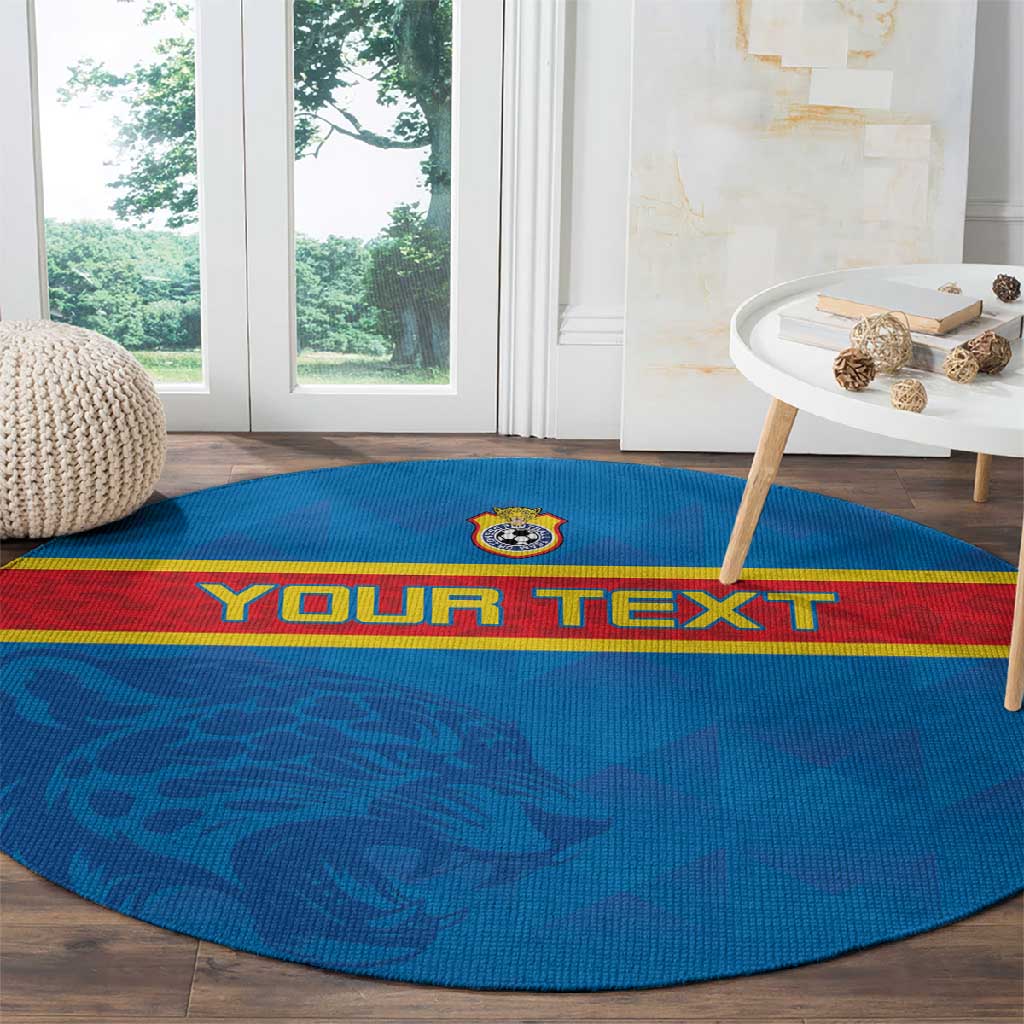 DR Congo Football Custom Round Carpet Go Champions