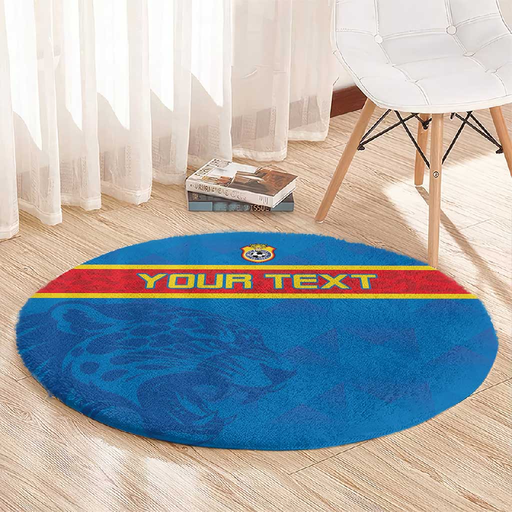 DR Congo Football Custom Round Carpet Go Champions