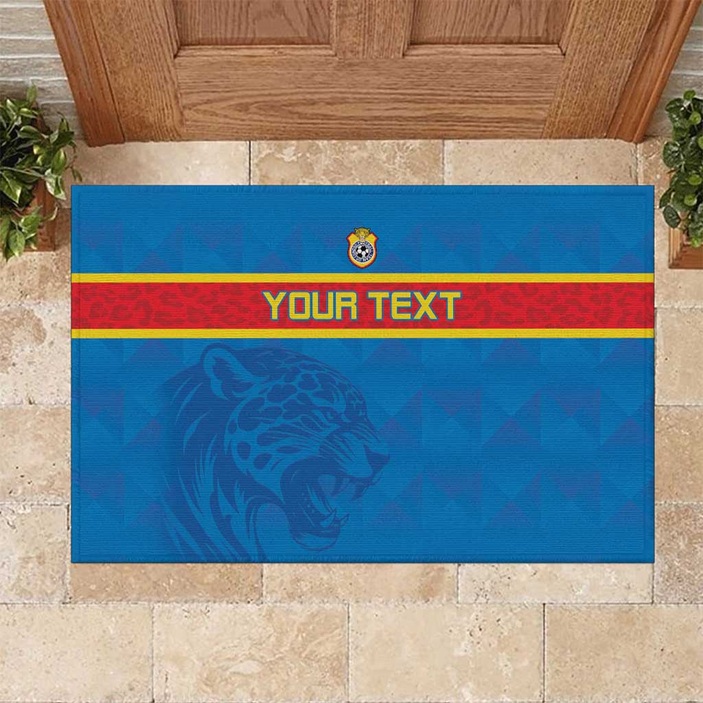 DR Congo Football Custom Rubber Doormat Go Champions