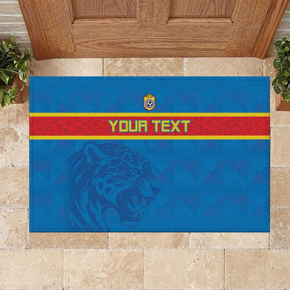 DR Congo Football Custom Rubber Doormat Go Champions