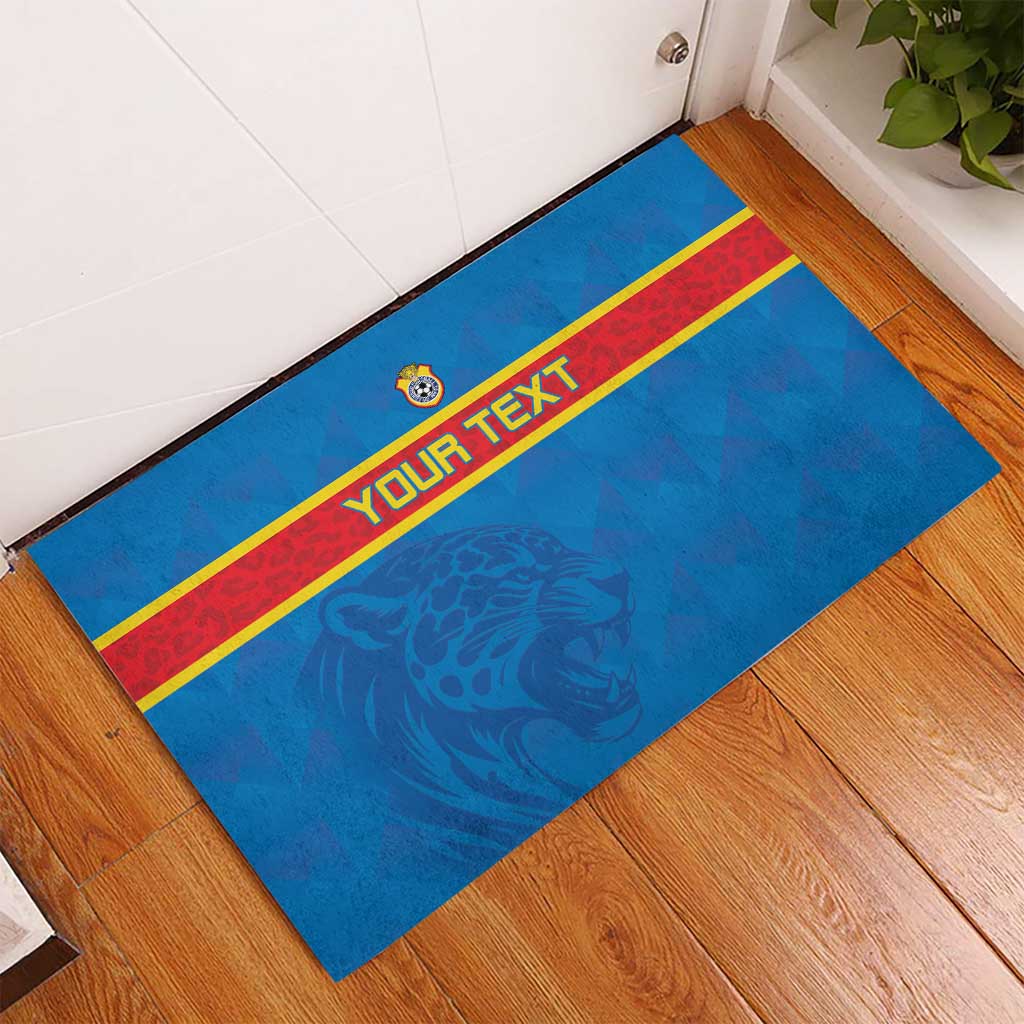 DR Congo Football Custom Rubber Doormat Go Champions