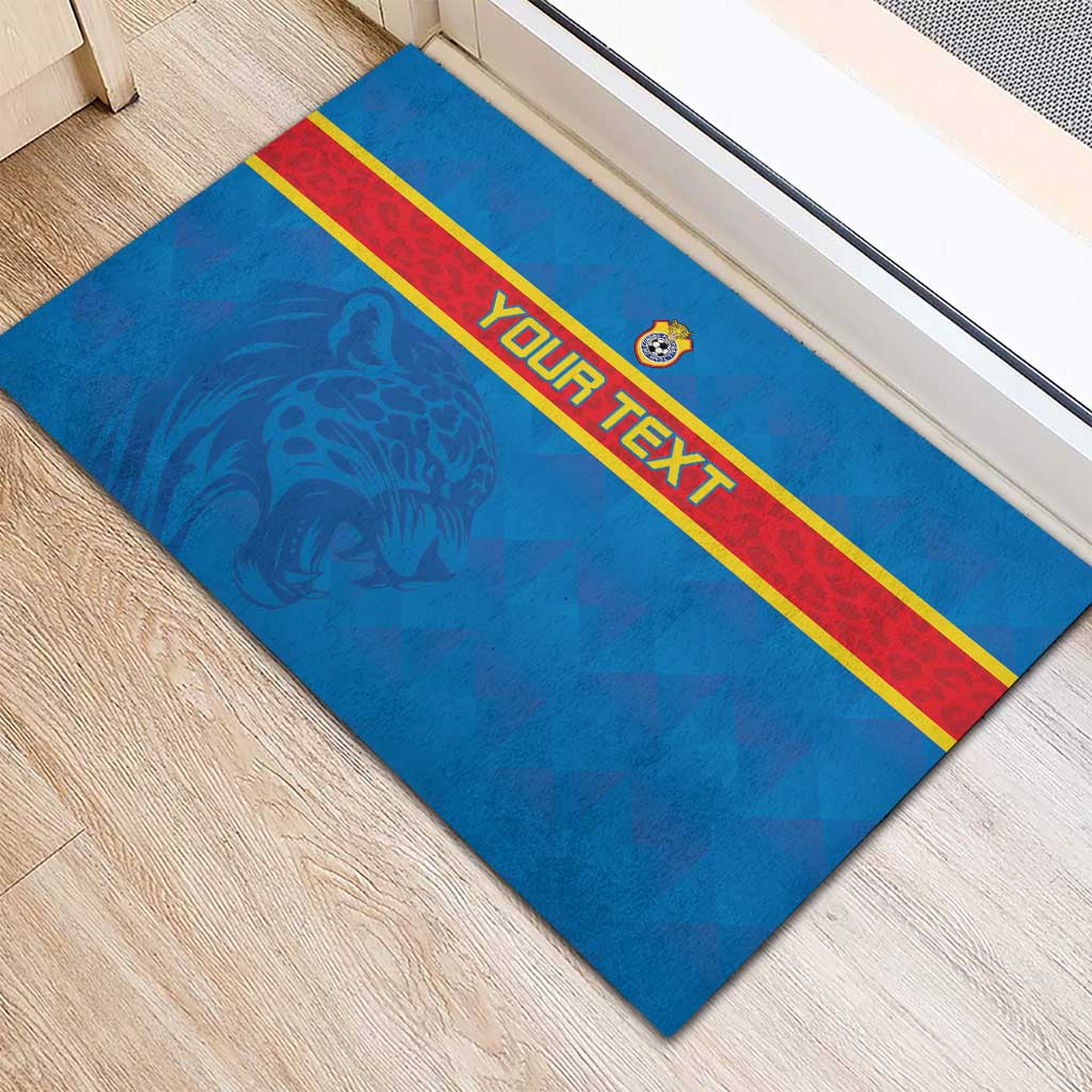 DR Congo Football Custom Rubber Doormat Go Champions