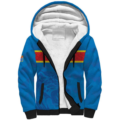 DR Congo Football Custom Sherpa Hoodie Go Champions