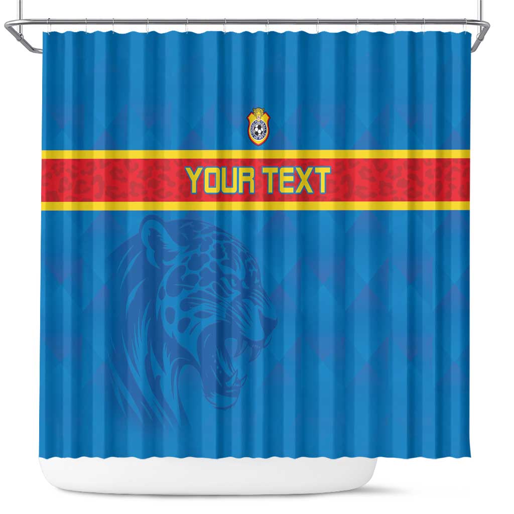 DR Congo Football Custom Shower Curtain Go Champions
