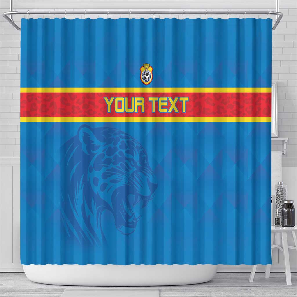 DR Congo Football Custom Shower Curtain Go Champions