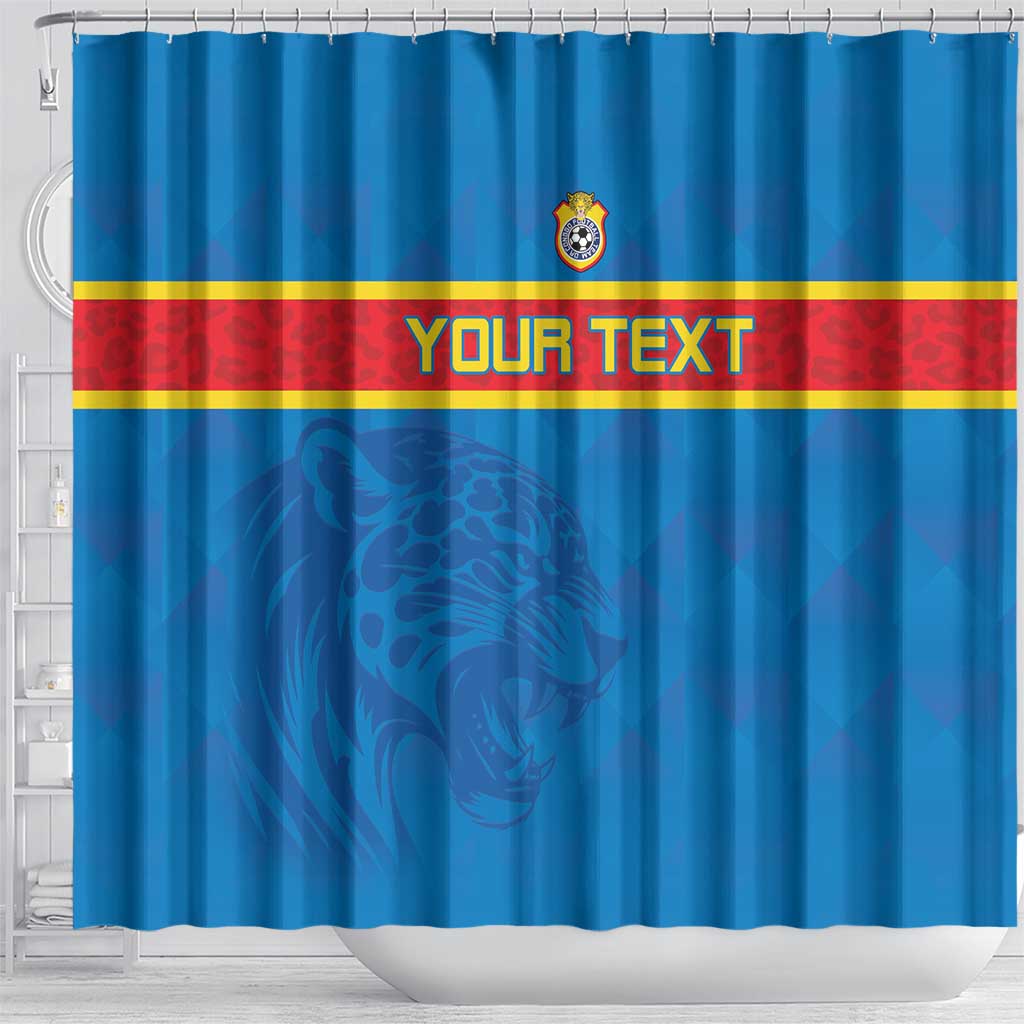 DR Congo Football Custom Shower Curtain Go Champions