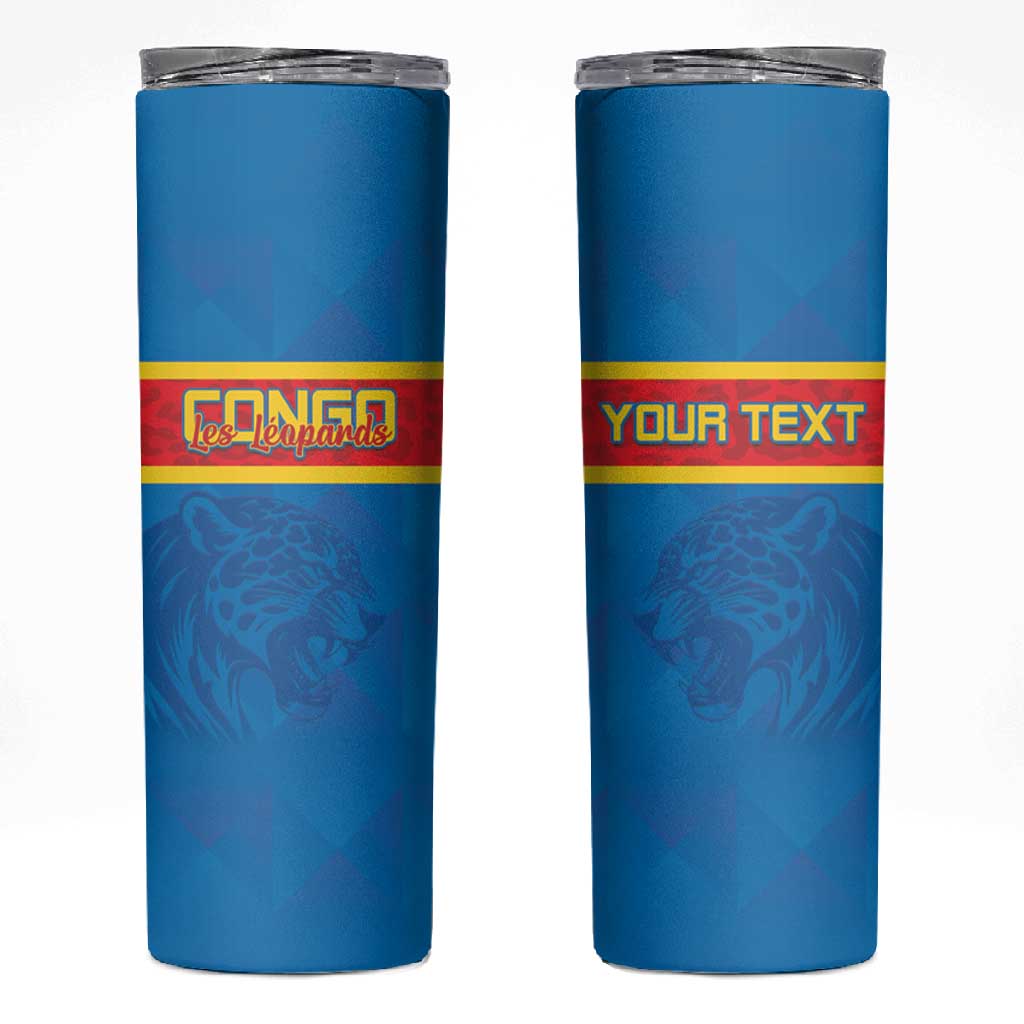 DR Congo Football Custom Skinny Tumbler Go Champions